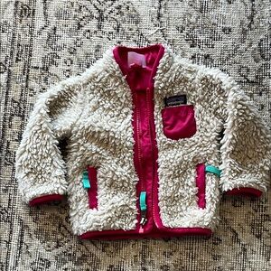 Patagonia Baby Retro-X® Jacket 3-6 months girls pink and tan full zip